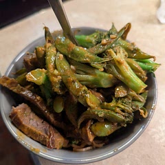 I made it too spicy, and with peanut butter instead of tahini. 