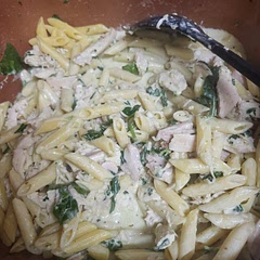 We used Rotisserie chicken and a bit extra spinach and it turned out really good.