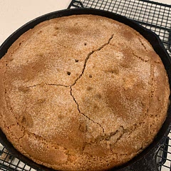 Took 45 minutes. Turned out great.
Added 2 tbsp white sugar, 2 tbsp brown sugar and 1/2 tsp cinnamon mixture on top before baking.  The sugar topping makes it a lot better.