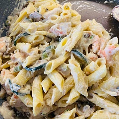 Added mushrooms and shrimp to make it a balanced meal.