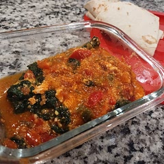I added spinach, because I didn't have any avocado. It is very good! I will make it again. Oh, and I added cojita to it at the end. My eggs are in there. I mixed them in. I don't eat runny eggs. My best suggestion is to tweak this to your liking.