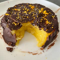 Simply awesome! The mild bitterness of the dark chocolate with the sweet yet zesty orange and salt topping make an amazing combination!