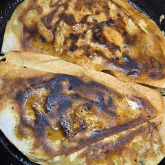 It tasted fantastic, but we needed to adjust the cooking method as the pita got really soggy while baking. I think partially cooking and draining the meat before stuffing the pita would work better for an oven preparation
