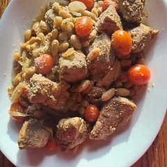 It was Allright.  Beans had ZERO flavor.  
Pork would have been leather if I simmered for 15 minutes. 