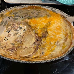 I added worstershire sauce, sour cream, and another can of soup.