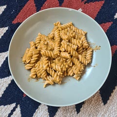 Really delicious sauce for the pasta and easy to make. I also added hard cheese to it