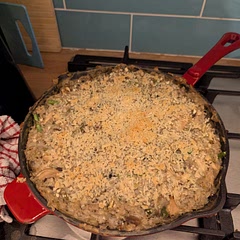 Didn't have tarragon so used basil instead. Also used Italian herbs on the chicken for more flavour. 
It was okay, but if I was to do it again I'd use an acid like lemon at the end. Not sure it's worth the effort