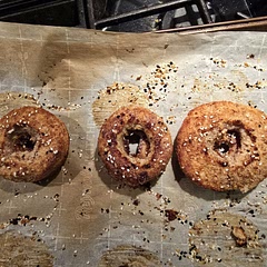 Make double, use convection and broil for 2 mins each side. Use dairy free butter on top to make seasonings stick.
Use 1/2 almond flour and 1/2 crushed almonds