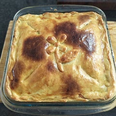 I added only one cup of chicken stock and 300mls full cream milk and it was just enough liquid to not be dry or soggy.