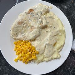 For the sauce I used double cream and added same amount of chicken stock to add more flavour to it