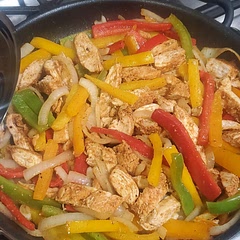 Healthy, quick, flavorful...on a tortilla or with a side rice. Family approved! 