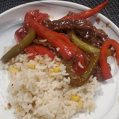 Delicious and easy to put together after a busy day. I added leftover rice.