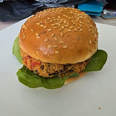 Tasted great! Added spinach to give it some colour and made a lemon and garlic mayo to spread on the buns as well.
