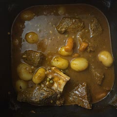 I added peas and steam cooked for an hour, turned out very tasty. 