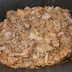 This turned out so good!!! The flavor was wonderful and the meat cooked perfectly. I made it in a crockpot instead of IP and it cooked for about 3.5 hours on high for it to be pull apart ready