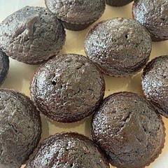 Delicious! Try half the maple syrup next time. Cupcake like. 

Used apple sauce in place of banana. Butter in place of coconut oil.