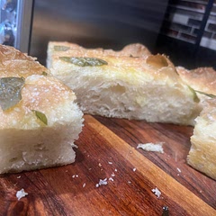 Made this as a base for a lot of my other focaccia but this time made it by itself with fresh basil on top. So delicious