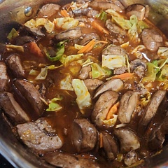 I added mushrooms (obviously), and used 6oz. Tomato paste instead of sauce. but otherwise followed the recipe (minus the rice I ran out) and it's delicious. Has amazing flavor and the vegetables soaked it all up so nicely