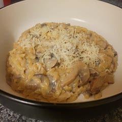 Used mushroom stock, and it was delicious 