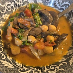 It wasn't bad, but meh.  The tomatoes overwhelmed the taste of the mushrooms.  If I make a mushroom stew, I want it to taste mushroomy.