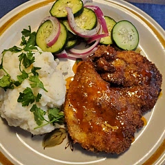 It was yum! A nice change from chicken parm.  Served with mashed potatoes and cucumber dill salad. Will make again!