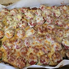 Would be good to pepper/season the zucchini slices as well, but otherwise great!