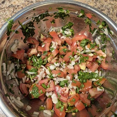 Made burrito bowls tonight and made this to top it.  Delicious  and fresh. 