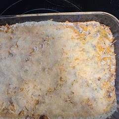 Turned out great. Instructions website was a bit lacking. I cooked at 400, uncovered for 40 minutes. I added half of cheese to mix and sprinkled the rest on top for last 5 minutes of cooking. I loved the spice.