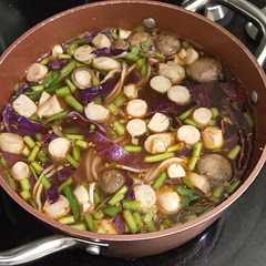 Super easy very good.   We added noodles and took out the tofu. Used por Kwan vegetable broth
