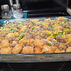 I added green peppers and corn so it has some veggies in it. My toddler loved it! The picture is before it was baked.