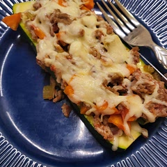 These Italian Stuffed Zucchini's were easy, fast & yummy!

Prep work ahead of time is key!
I had a huge container of Bruschetta to use up & I thought it would be perfect shortcut for these. I didn't use Italian seasoning, or salt & pepper in case it would be over seasoned.
Unfortunately, my basil was not usable- I'm quite disappointed in that because I just bought it the other day- & it was moldy.

Other than that, this is a fantastic meal- my partner was grateful because it's low carb. My son gave it an honest 8/10. I'm so pleased this worked out!