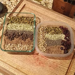 As I portioned the oatmeal, I didn't think it would be enough for 2 adults. But I could barely finish half in one sitting. I used sunflower seeds instead of sesame. I also accidentally doubled the seeds so it needed another 1/2 c milk. 5/10