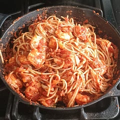 Was spicy and delicious but was basically spaghetti and shrimp instead of meatballs. Quick and easy but don't make it ahead of time or the shrimp will be rubbery after heating it up. 9/10