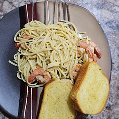 I added garlic bread per husband's request.