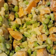 Used edamane versus peas.