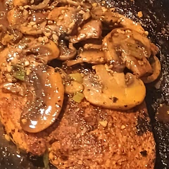 It's a very bothy sauce that would be good as a cream sauce. Don't precook the chicken and it may dry it out. Also good to use thin chicken cutlets so they don't overcook. Definitely needs more mushrooms (16-20 oz) Would be good over noodles, rice or potatoes, buts it's good as is. 9/10