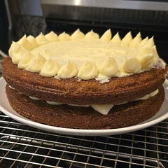 Far from the prettiest thing ever made. Still a beginner. But this is a SUPER yummy recipe. The frosting is insanely good. The lemon works so well. I made extra to be safe. I could eat that with a spoon. But the cake itself is very nice, very moist, and definitely worth trying!!!