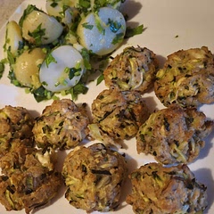 Very moist and tasty! Baking the tots is a lot healthier than deep frying. Made a few changes to the recipe as I was using up ingredients that I already had (fetta swapped out for goats cheese,  1 egg used with some milk to make the batter) 
