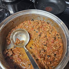 So yummy! I didnt have much mushrooms, only .2lb of portobello, so I used 3 cans of 14oz Petite diced tomatoes, but same amount of everything else. It came out so good! I'll definitely be making it again. I also forgot the blending part so it was very chunky, but good just the same 