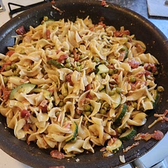 I added zucchini peas and diced tomatoes was amazing.