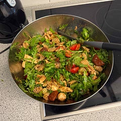 Perfect summer salad for a BBQ. I suggest adding some more spices (oregano, thyme, etc.)