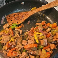 Swapped out the chicken for pork, and may have added a few other veggie swaps, but it was great!