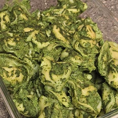 Tasty, simple and filling.  I use three cheese pasta.  Left out the sun-dried tomatoes and used a mix of hazelnut and pecans as well as Brazil nuts.  All mixed beautifully in my Vitamix.