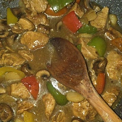 A put bit more cornflower to thicken the sauce. But it tastes nice with the black honey.