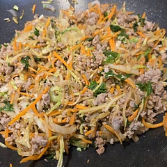 It's super fun and simple to make! This is a delicious dish and tastes just like an egg roll without the skin. I used ground pork and will definitely make this again. We also tried a little drizzle of sweet and sour sauce, and that was very good.