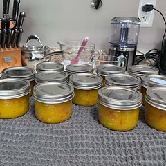 I used 10 cucumbers a little on the small side and 3 very large onions. An online video on canning was very helpful. “Food Prep Guide”