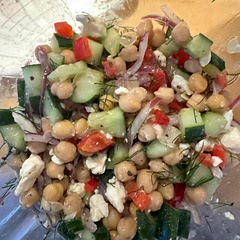 Delicious and so fresh! Added a tbs of minced garlic. Put it over fresh lettuce from the garden.