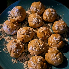 I did not add green food coloring or chopped cherries.  I added a little cherry juice to the dough.  These are simple and a nice little sweet treat.