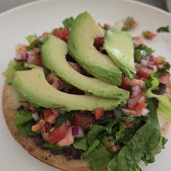 Made a quick pico de gallo instead of tomatoes and topped with avocado 