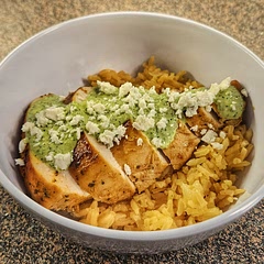 I used chicken breasts instead of thighs. The marinade on the chicken and the verde sauce work so well together. I want to put that sauce on everything. So good.
